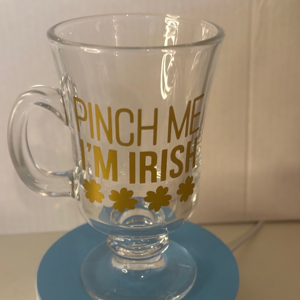 Glass Irish St. Patrick's Day Mug with Gold Print